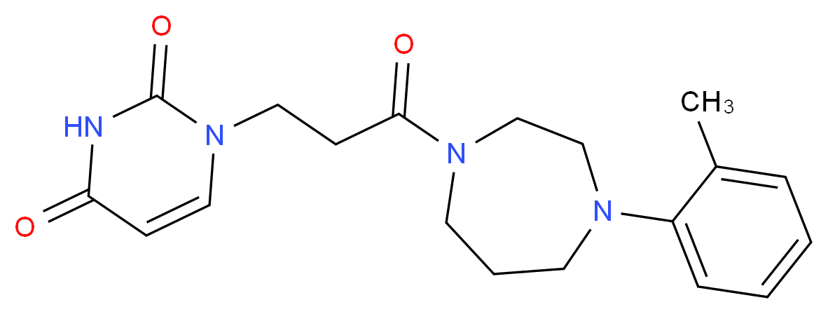 1-{3-[4-(2-methylphenyl)-1,4-diazepan-1-yl]-3-oxopropyl}-2,4(1H,3H)-pyrimidinedione_分子结构_CAS_)