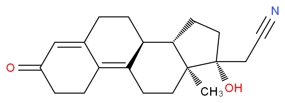 2-[(10S,11S,14R,15S)-14-hydroxy-15-methyl-5-oxotetracyclo[8.7.0.0<sup>2</sup>,<sup>7</sup>.0<sup>1</sup><sup>1</sup>,<sup>1</sup><sup>5</sup>]heptadeca-1,6-dien-14-yl]acetonitrile_分子结构_CAS_65928-58-7