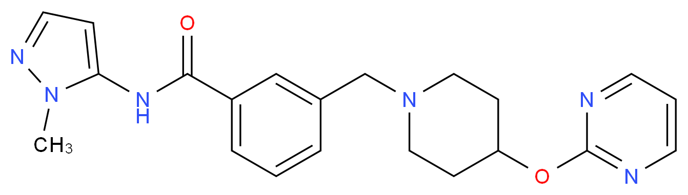N-(1-methyl-1H-pyrazol-5-yl)-3-{[4-(pyrimidin-2-yloxy)piperidin-1-yl]methyl}benzamide_分子结构_CAS_)