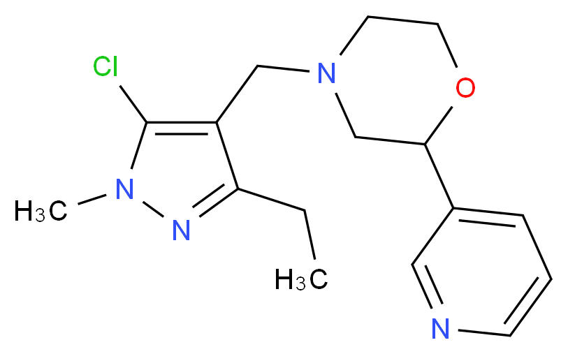 4-[(5-chloro-3-ethyl-1-methyl-1H-pyrazol-4-yl)methyl]-2-pyridin-3-ylmorpholine_分子结构_CAS_)