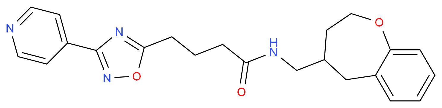 4-(3-pyridin-4-yl-1,2,4-oxadiazol-5-yl)-N-(2,3,4,5-tetrahydro-1-benzoxepin-4-ylmethyl)butanamide_分子结构_CAS_)