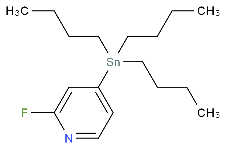 2-Fluoro-4-(tributylstannyl)pyridine_分子结构_CAS_)