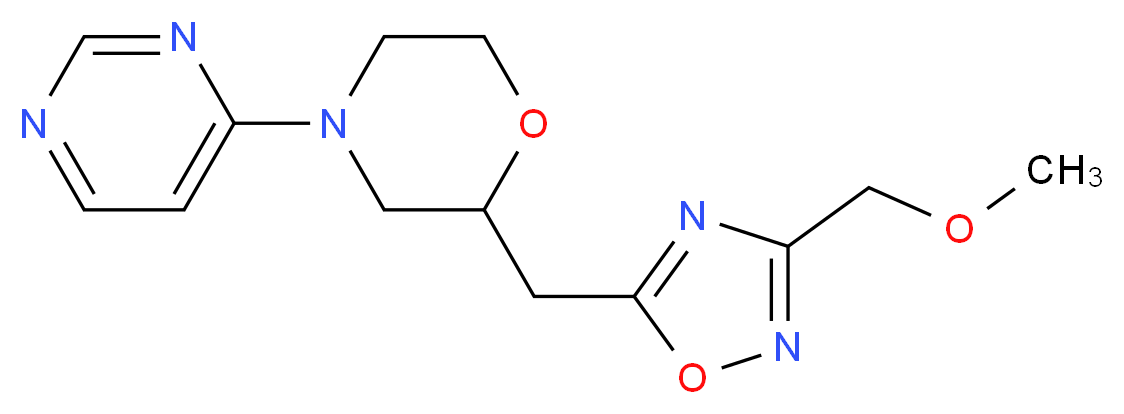 2-{[3-(methoxymethyl)-1,2,4-oxadiazol-5-yl]methyl}-4-pyrimidin-4-ylmorpholine_分子结构_CAS_)