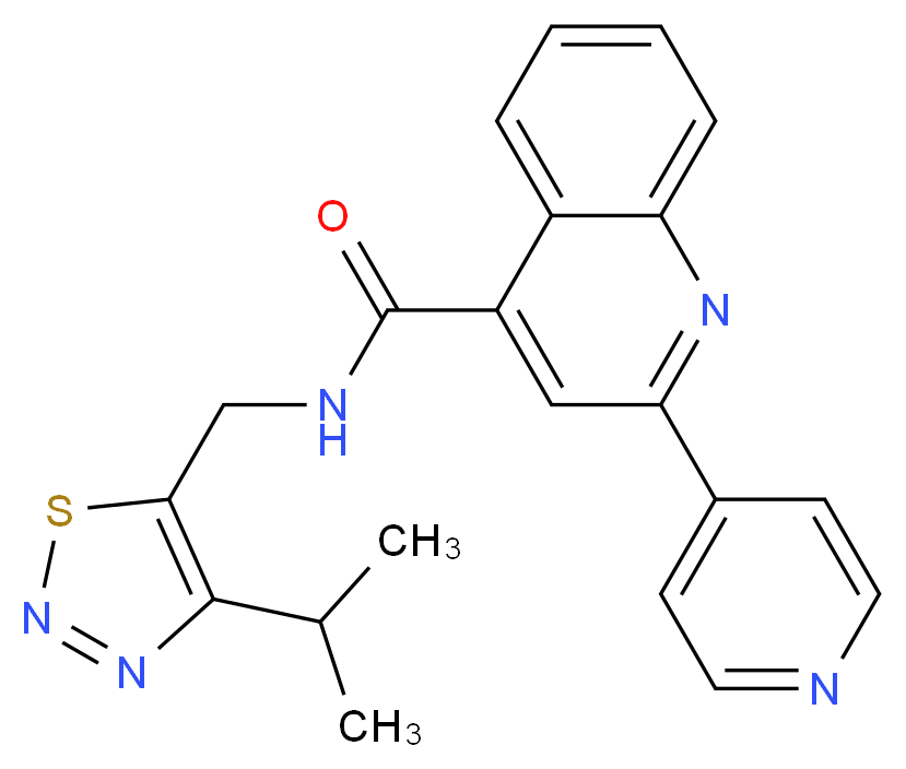 N-[(4-isopropyl-1,2,3-thiadiazol-5-yl)methyl]-2-(4-pyridinyl)-4-quinolinecarboxamide_分子结构_CAS_)