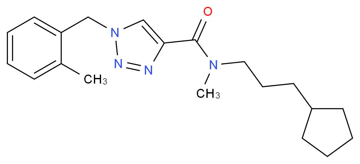 N-(3-cyclopentylpropyl)-N-methyl-1-(2-methylbenzyl)-1H-1,2,3-triazole-4-carboxamide_分子结构_CAS_)