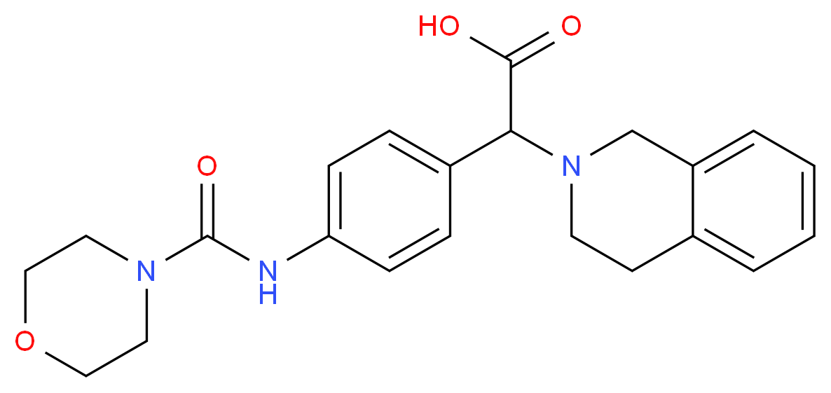 3,4-dihydroisoquinolin-2(1H)-yl{4-[(morpholin-4-ylcarbonyl)amino]phenyl}acetic acid_分子结构_CAS_)