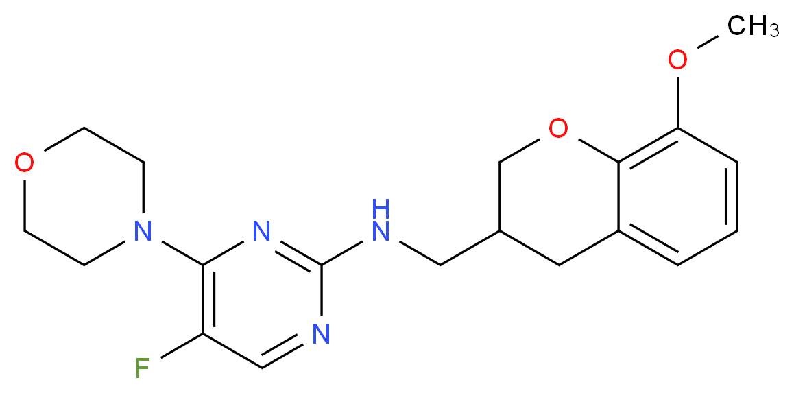 5-fluoro-N-[(8-methoxy-3,4-dihydro-2H-chromen-3-yl)methyl]-4-morpholin-4-ylpyrimidin-2-amine_分子结构_CAS_)
