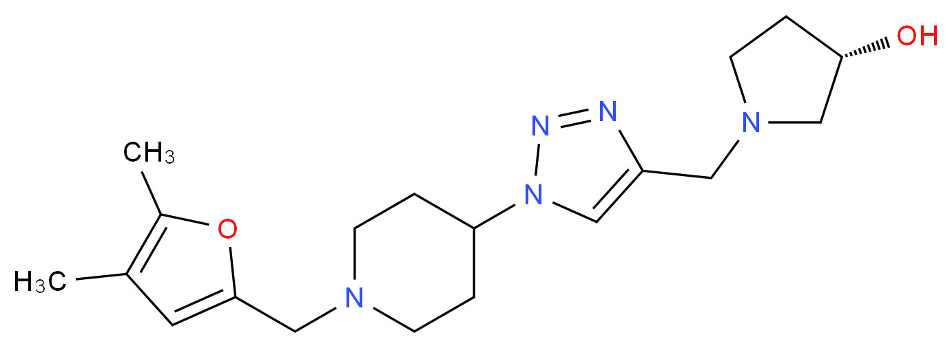 (3S)-1-[(1-{1-[(4,5-dimethyl-2-furyl)methyl]piperidin-4-yl}-1H-1,2,3-triazol-4-yl)methyl]pyrrolidin-3-ol_分子结构_CAS_)