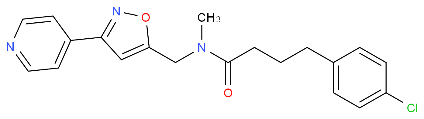 4-(4-chlorophenyl)-N-methyl-N-{[3-(4-pyridinyl)-5-isoxazolyl]methyl}butanamide_分子结构_CAS_)
