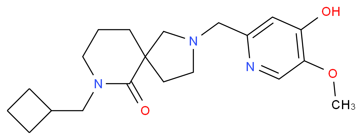 7-(cyclobutylmethyl)-2-[(4-hydroxy-5-methoxy-2-pyridinyl)methyl]-2,7-diazaspiro[4.5]decan-6-one_分子结构_CAS_)