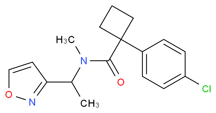 1-(4-chlorophenyl)-N-(1-isoxazol-3-ylethyl)-N-methylcyclobutanecarboxamide_分子结构_CAS_)