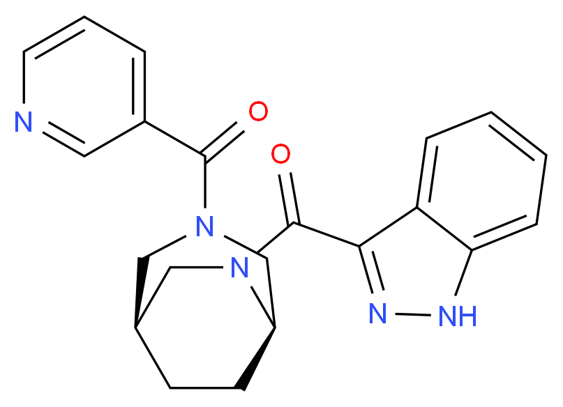 3-{[(1S*,5R*)-3-(pyridin-3-ylcarbonyl)-3,6-diazabicyclo[3.2.2]non-6-yl]carbonyl}-1H-indazole_分子结构_CAS_)