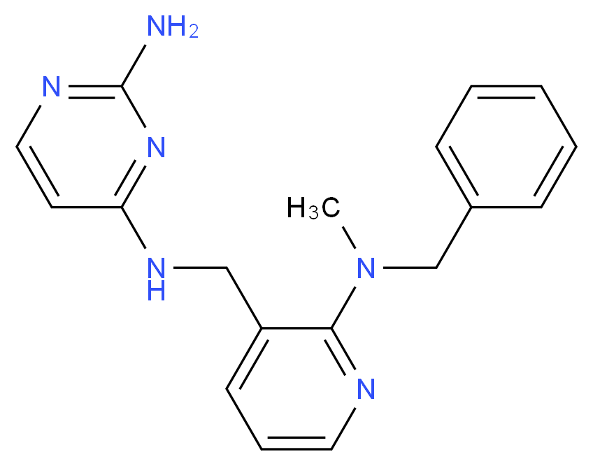 N~4~-({2-[benzyl(methyl)amino]pyridin-3-yl}methyl)pyrimidine-2,4-diamine_分子结构_CAS_)