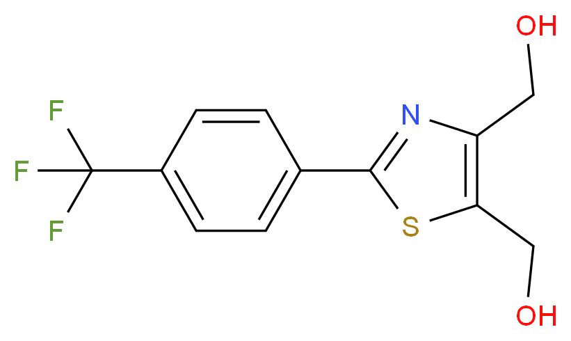 [5-(hydroxymethyl)-2-[4-(trifluoromethyl)phenyl]-1,3-thiazol-4-yl]methanol_分子结构_CAS_444615-64-9