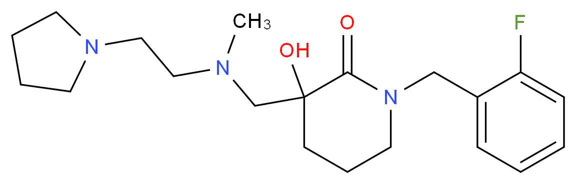 1-(2-fluorobenzyl)-3-hydroxy-3-{[methyl(2-pyrrolidin-1-ylethyl)amino]methyl}piperidin-2-one_分子结构_CAS_)