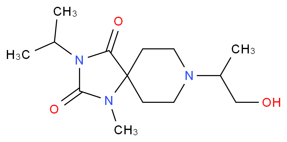 8-(2-hydroxy-1-methylethyl)-3-isopropyl-1-methyl-1,3,8-triazaspiro[4.5]decane-2,4-dione_分子结构_CAS_)