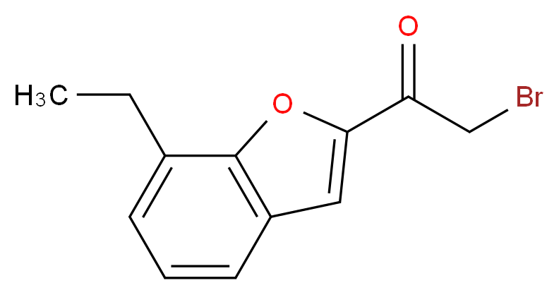 2-bromo-1-(7-ethyl-1-benzofuran-2-yl)ethan-1-one_分子结构_CAS_593266-85-4
