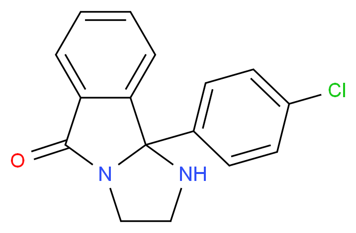 9b-(4-chlorophenyl)-1H,2H,3H,5H,9bH-imidazolidino[2,1-a]isoindol-5-one_分子结构_CAS_6038-49-9