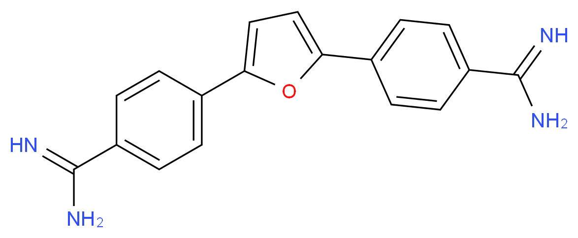 4-[5-(4-carbamimidoylphenyl)furan-2-yl]benzene-1-carboximidamide_分子结构_CAS_73819-26-8