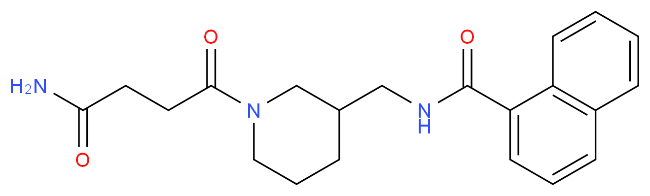 N-{[1-(4-amino-4-oxobutanoyl)-3-piperidinyl]methyl}-1-naphthamide_分子结构_CAS_)