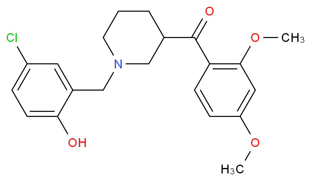 [1-(5-chloro-2-hydroxybenzyl)-3-piperidinyl](2,4-dimethoxyphenyl)methanone_分子结构_CAS_)