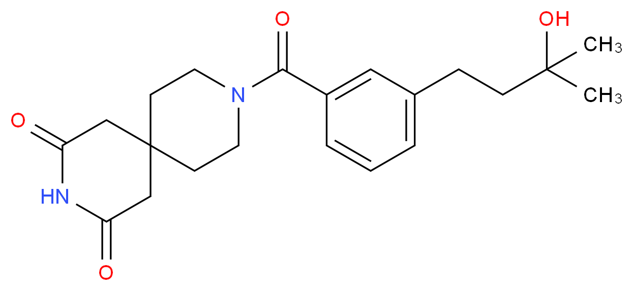 9-[3-(3-hydroxy-3-methylbutyl)benzoyl]-3,9-diazaspiro[5.5]undecane-2,4-dione_分子结构_CAS_)