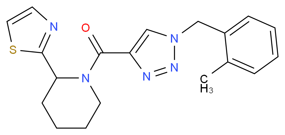 1-{[1-(2-methylbenzyl)-1H-1,2,3-triazol-4-yl]carbonyl}-2-(1,3-thiazol-2-yl)piperidine_分子结构_CAS_)