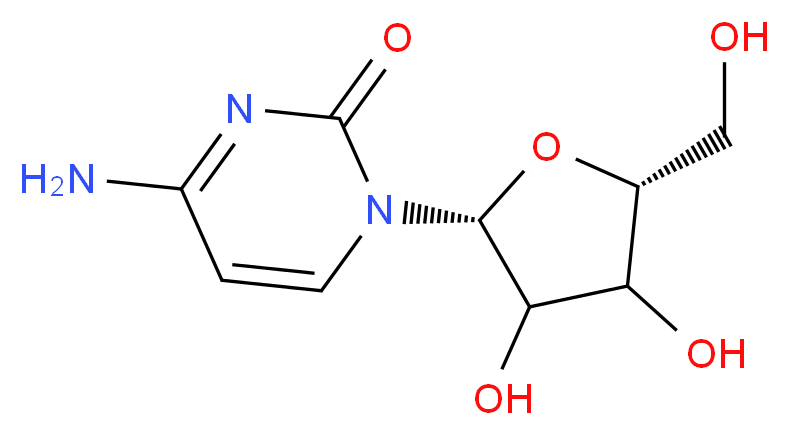 4-amino-1-[(2R,5R)-3,4-dihydroxy-5-(hydroxymethyl)oxolan-2-yl]-1,2-dihydropyrimidin-2-one_分子结构_CAS_65-46-3