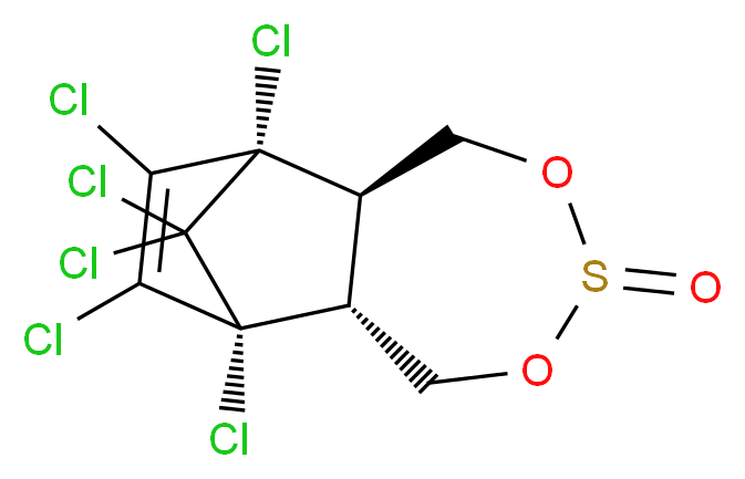 (1R,2R,8R,9S)-1,9,10,11,12,12-hexachloro-4,6-dioxa-5λ<sup>4</sup>-thiatricyclo[7.2.1.0<sup>2</sup>,<sup>8</sup>]dodec-10-en-5-one_分子结构_CAS_115-29-7