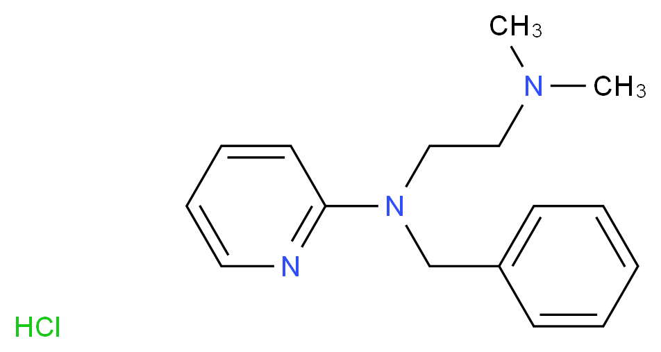 N-benzyl-N-[2-(dimethylamino)ethyl]pyridin-2-amine hydrochloride_分子结构_CAS_154-69-8