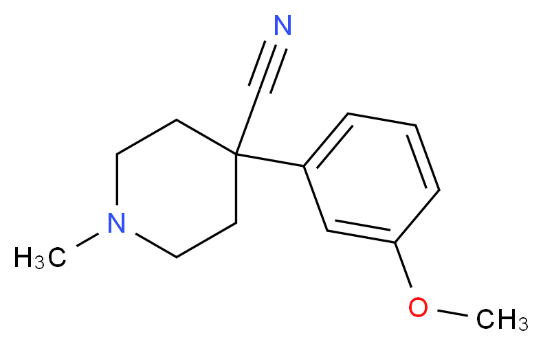 4-(3-methoxyphenyl)-1-methylpiperidine-4-carbonitrile_分子结构_CAS_5460-79-7