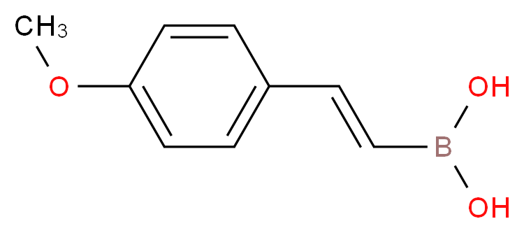 反-2-(4-甲氧基苯基)乙烯基硼酸_分子结构_CAS_72316-18-8)