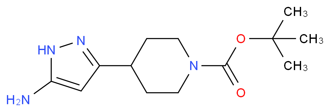 4-(5-Amino-1H-pyrazol-3-yl)-piperidine-1-carboxylic acid tert-butyl ester_分子结构_CAS_1169563-99-8)