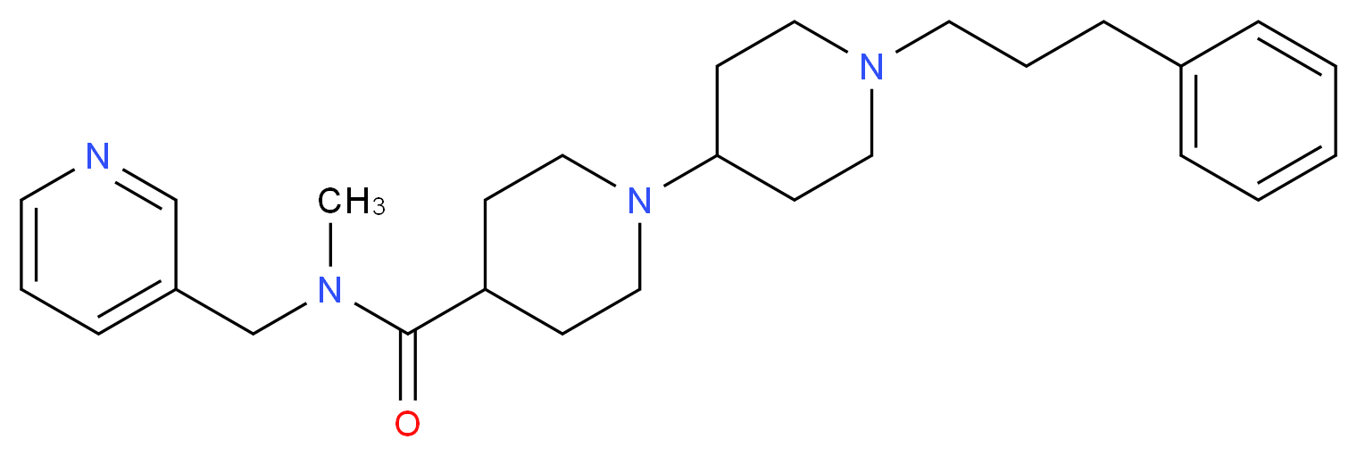 N-methyl-1'-(3-phenylpropyl)-N-(3-pyridinylmethyl)-1,4'-bipiperidine-4-carboxamide_分子结构_CAS_)