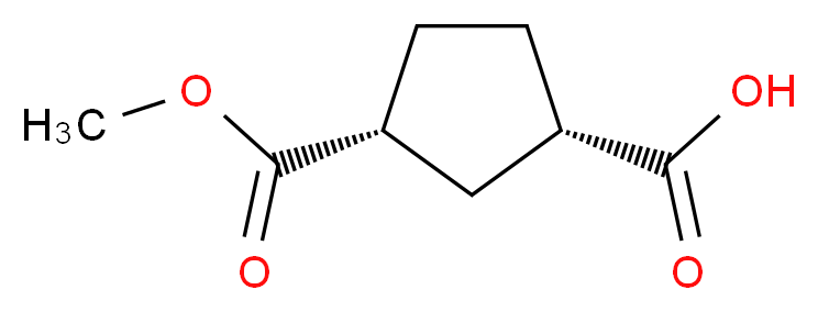 (1S,3R)-3-(methoxycarbonyl)cyclopentane-1-carboxylic acid_分子结构_CAS_96443-42-4