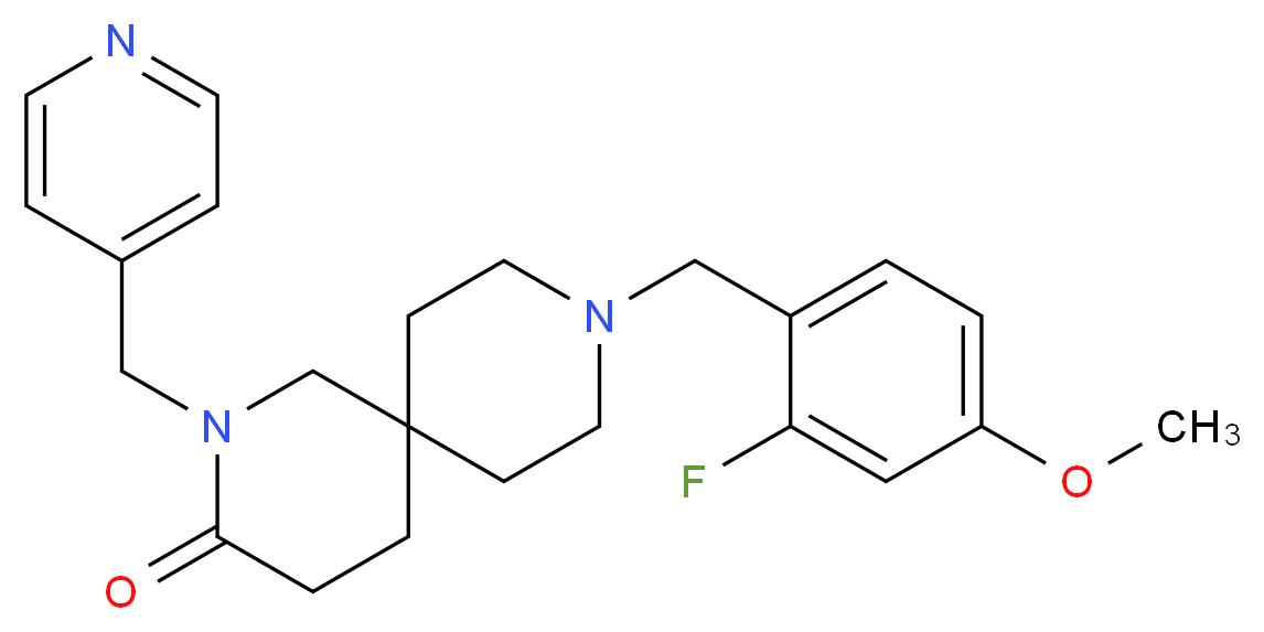 9-(2-fluoro-4-methoxybenzyl)-2-(pyridin-4-ylmethyl)-2,9-diazaspiro[5.5]undecan-3-one_分子结构_CAS_)