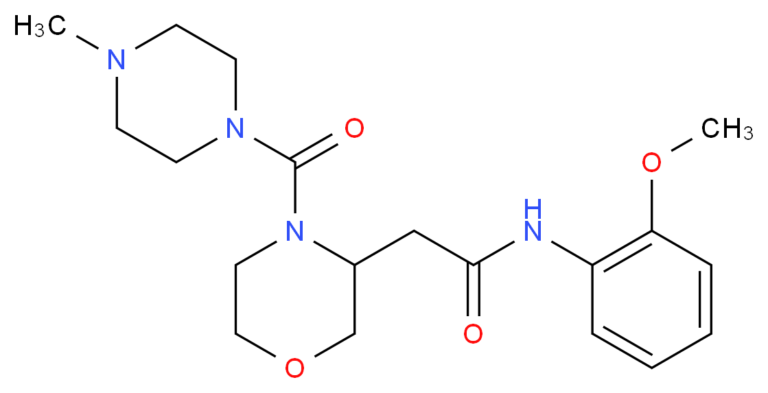 N-(2-methoxyphenyl)-2-{4-[(4-methyl-1-piperazinyl)carbonyl]-3-morpholinyl}acetamide_分子结构_CAS_)