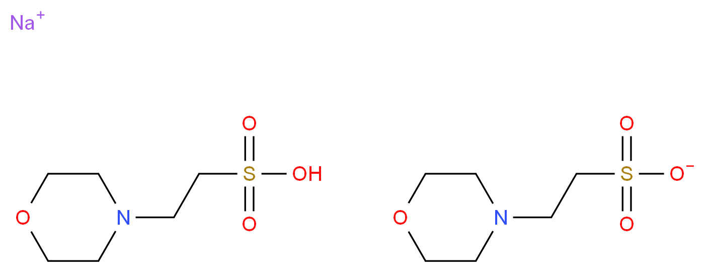 sodium 2-(morpholin-4-yl)ethane-1-sulfonic acid 2-(morpholin-4-yl)ethane-1-sulfonate_分子结构_CAS_117961-21-4