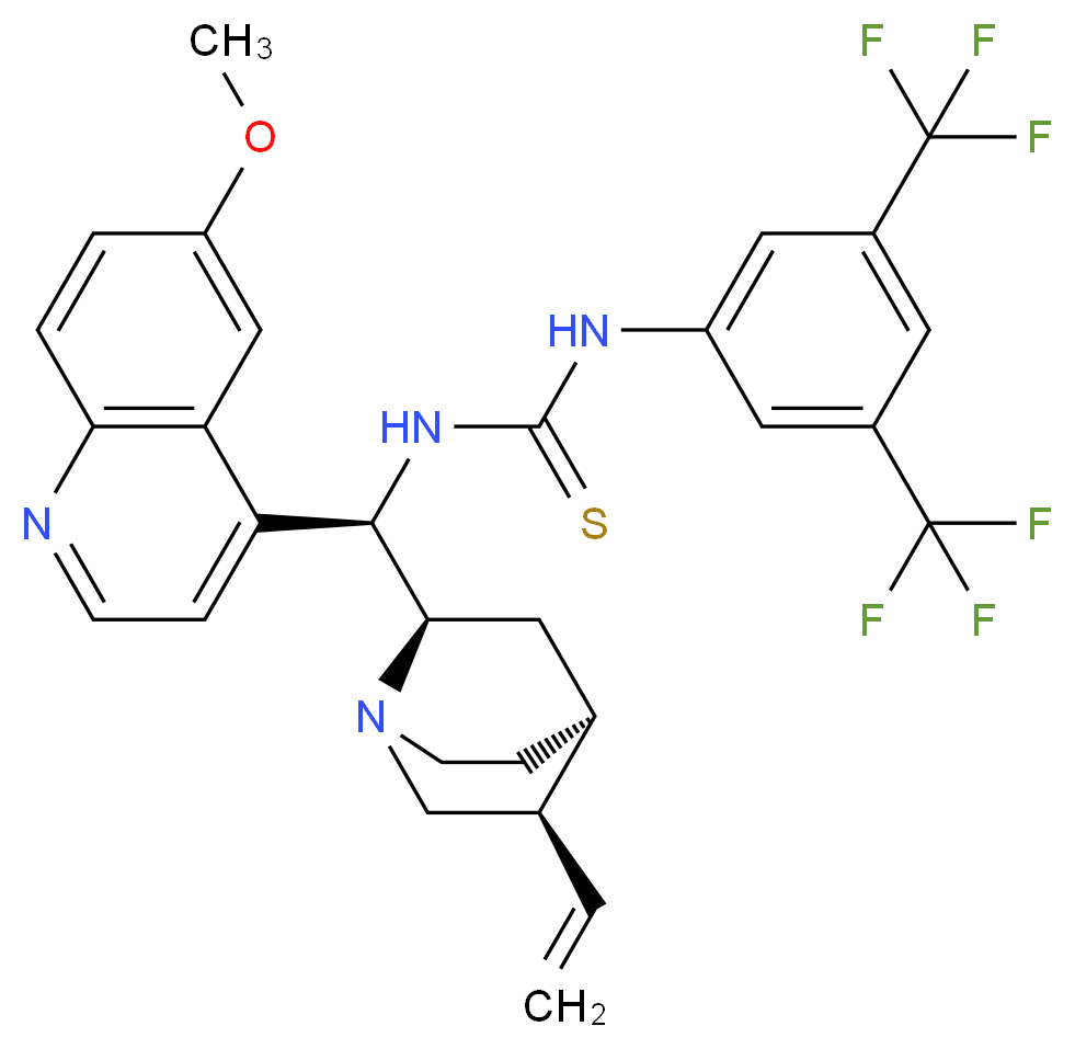 N-[3,5-双(三氟甲基)苯基]-N′-[(9R)-6′-甲氧基-9-金鸡宁]硫脲_分子结构_CAS_852913-25-8)