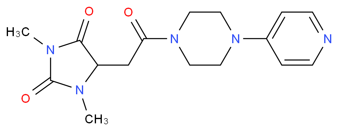 1,3-dimethyl-5-[2-oxo-2-(4-pyridin-4-ylpiperazin-1-yl)ethyl]imidazolidine-2,4-dione_分子结构_CAS_)
