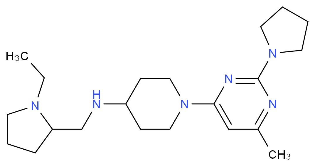 N-[(1-ethylpyrrolidin-2-yl)methyl]-1-(6-methyl-2-pyrrolidin-1-ylpyrimidin-4-yl)piperidin-4-amine_分子结构_CAS_)