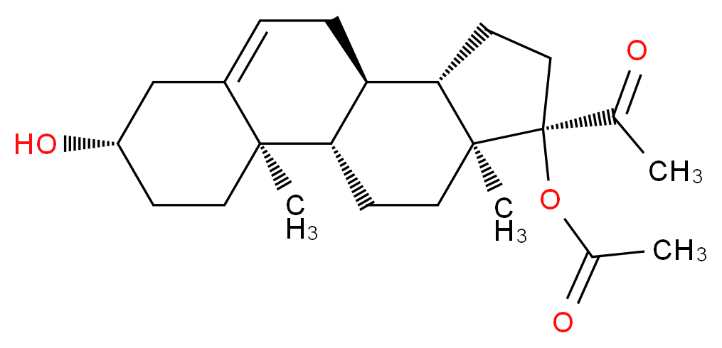 (1S,2R,5S,10R,11S,14R,15S)-14-acetyl-5-hydroxy-2,15-dimethyltetracyclo[8.7.0.0<sup>2</sup>,<sup>7</sup>.0<sup>1</sup><sup>1</sup>,<sup>1</sup><sup>5</sup>]heptadec-7-en-14-yl acetate_分子结构_CAS_2381-45-5