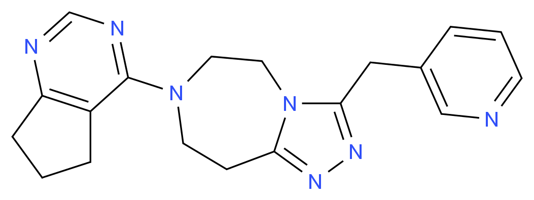 7-(6,7-dihydro-5H-cyclopenta[d]pyrimidin-4-yl)-3-(3-pyridinylmethyl)-6,7,8,9-tetrahydro-5H-[1,2,4]triazolo[4,3-d][1,4]diazepine_分子结构_CAS_)
