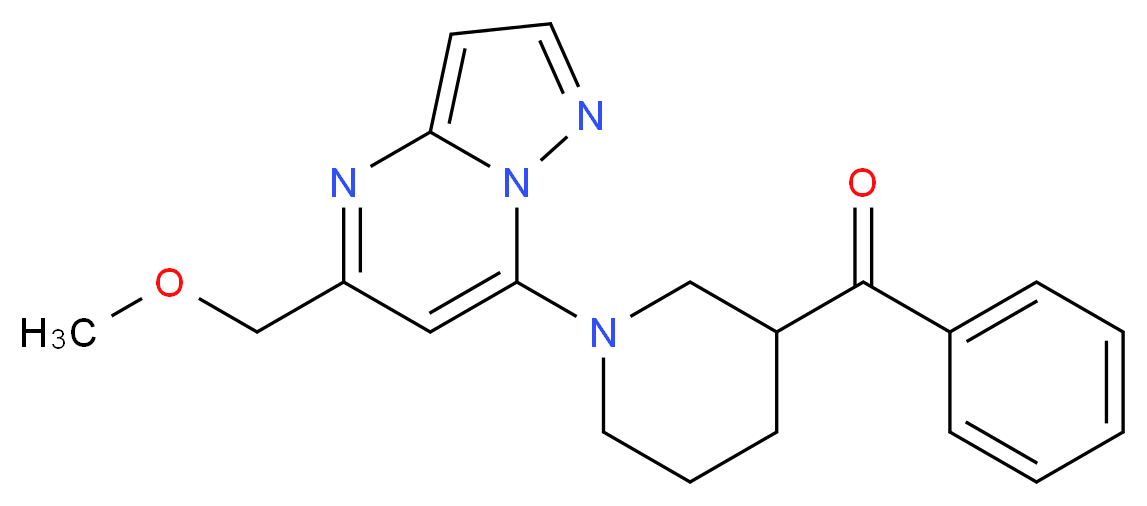 {1-[5-(methoxymethyl)pyrazolo[1,5-a]pyrimidin-7-yl]-3-piperidinyl}(phenyl)methanone_分子结构_CAS_)