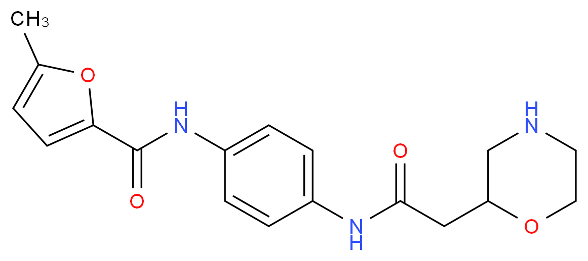 5-methyl-N-{4-[(morpholin-2-ylacetyl)amino]phenyl}-2-furamide_分子结构_CAS_)
