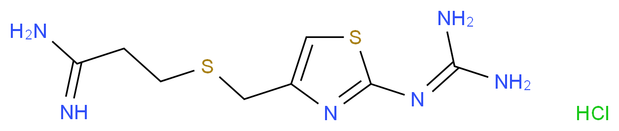 3-[({2-[(diaminomethylidene)amino]-1,3-thiazol-4-yl}methyl)sulfanyl]propanimidamide hydrochloride_分子结构_CAS_76833-47-1