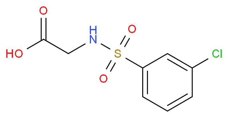 {[(3-chlorophenyl)sulfonyl]amino}acetic acid_分子结构_CAS_)