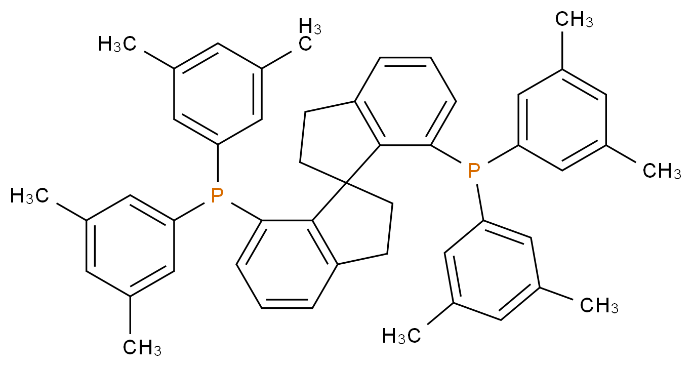 7'-[bis(3,5-dimethylphenyl)phosphanyl]-2,2',3,3'-tetrahydro-1,1'-spirobi[indene]-7-ylbis(3,5-dimethylphenyl)phosphane_分子结构_CAS_528521-89-3
