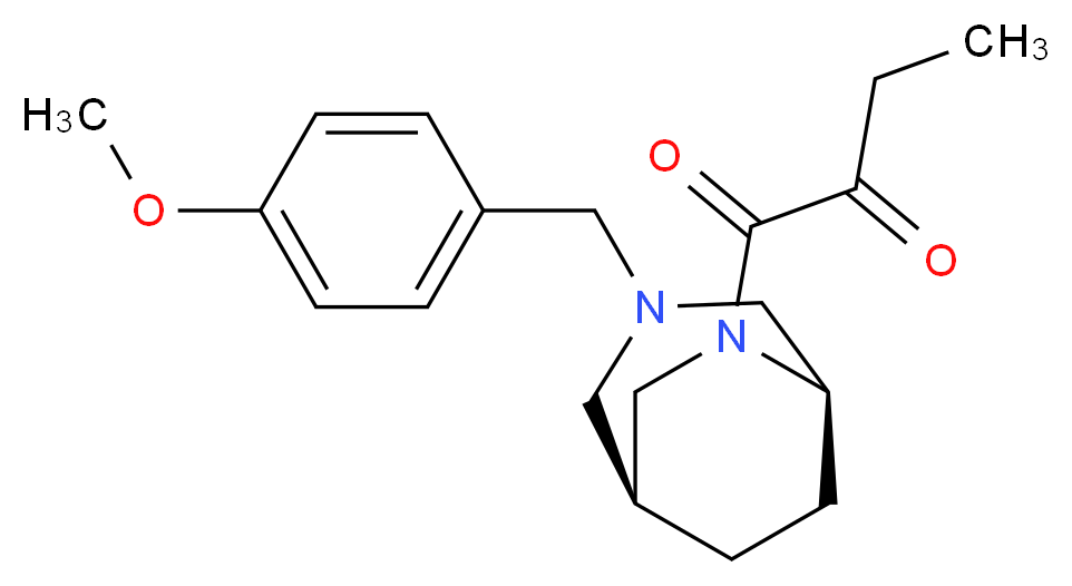 1-[(1S*,5R*)-3-(4-methoxybenzyl)-3,6-diazabicyclo[3.2.2]non-6-yl]-1-oxo-2-butanone_分子结构_CAS_)