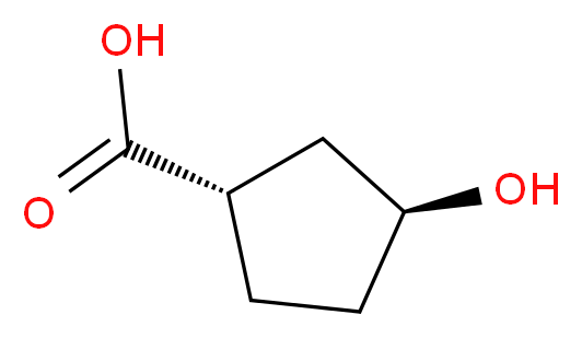 (1S,3S)-3-Hydroxy-cyclopentanecarboxylic acid_分子结构_CAS_107983-78-8)